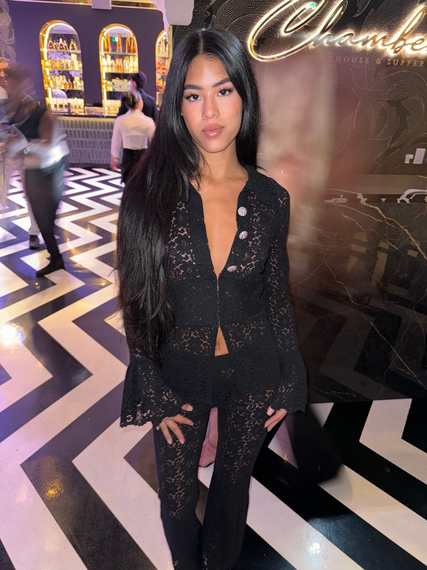 Black lace top